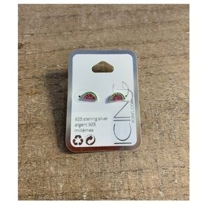 Sterling Silver Watermelon Studs